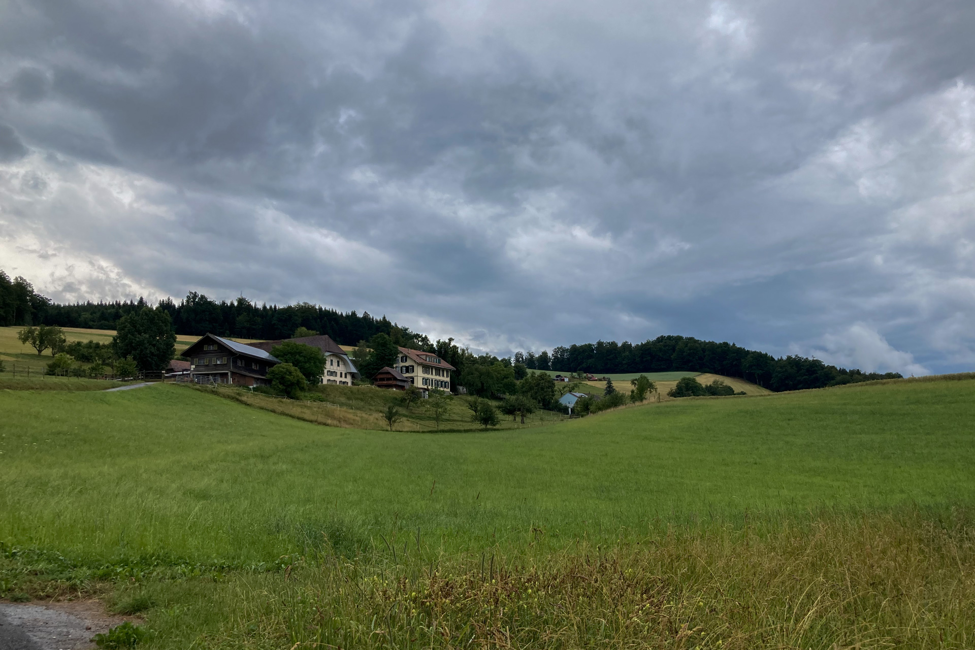 Verregnete Landschaft in Worb.